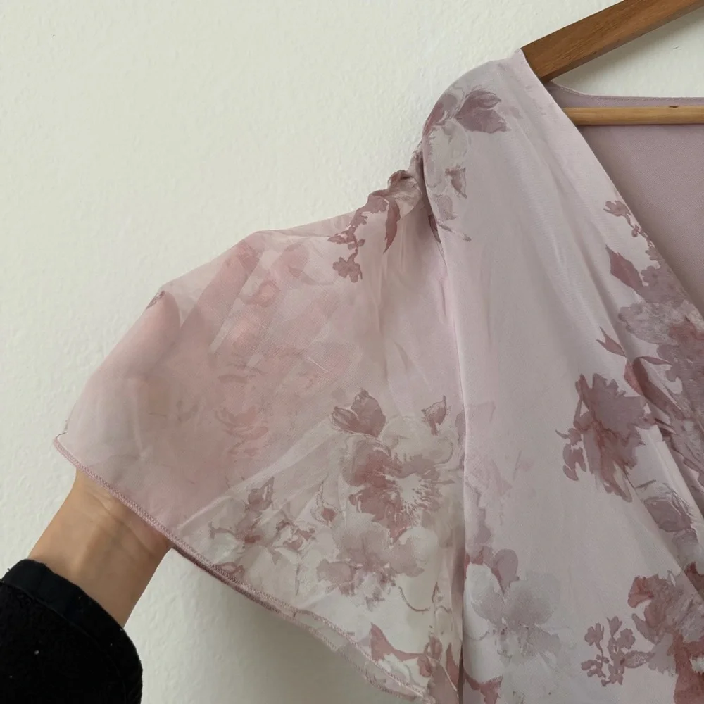 Baltic Born NWT Alexandria Smocked Maxi Dress Blush Floral Pink Plus Size 1X - Picture 4 of 12